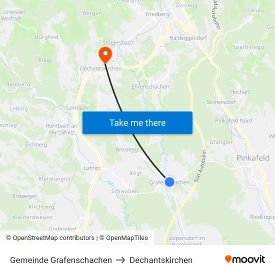 Gemeinde Grafenschachen to Dechantskirchen map