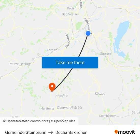 Gemeinde Steinbrunn to Dechantskirchen map