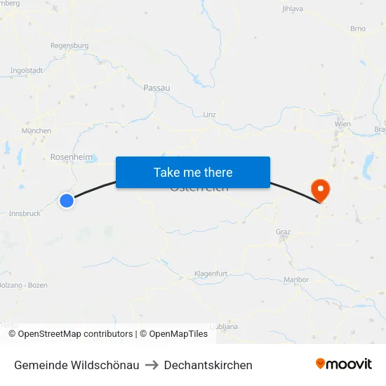 Gemeinde Wildschönau to Dechantskirchen map