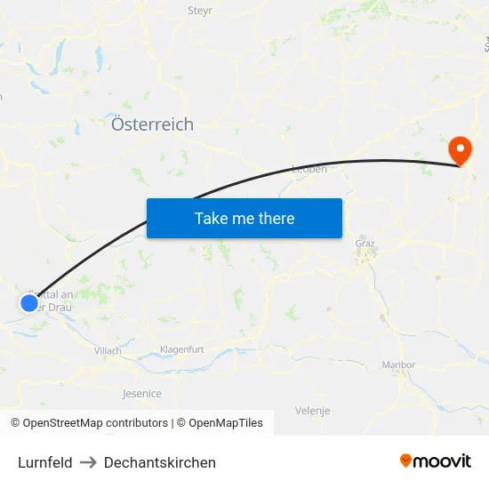 Lurnfeld to Dechantskirchen map