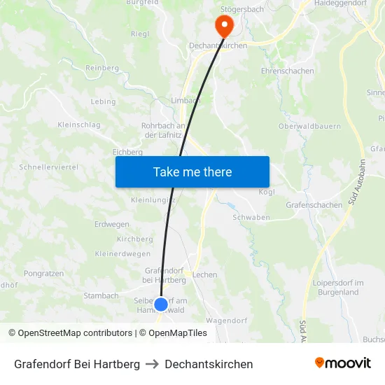 Grafendorf Bei Hartberg to Dechantskirchen map