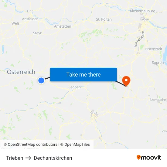 Trieben to Dechantskirchen map