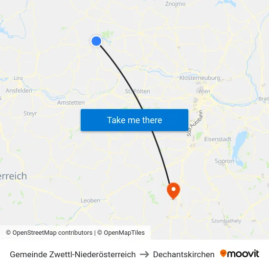 Gemeinde Zwettl-Niederösterreich to Dechantskirchen map
