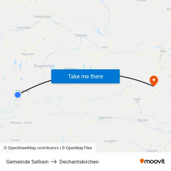 Gemeinde Sellrain to Dechantskirchen map