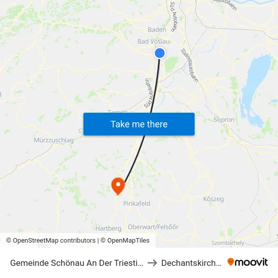 Gemeinde Schönau An Der Triesting to Dechantskirchen map