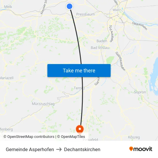 Gemeinde Asperhofen to Dechantskirchen map