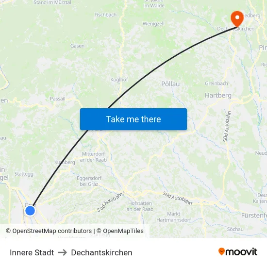 Innere Stadt to Dechantskirchen map