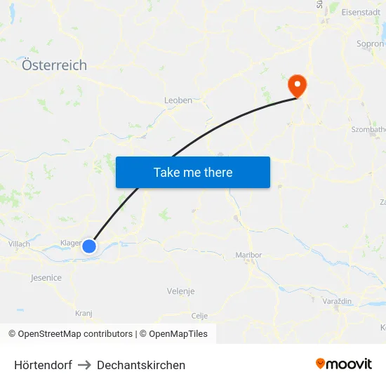 Hörtendorf to Dechantskirchen map