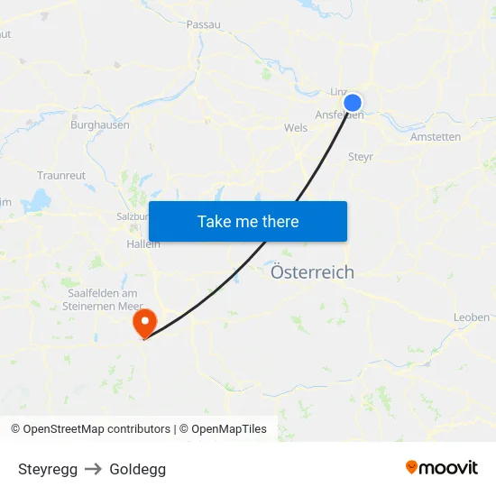 Steyregg to Goldegg map