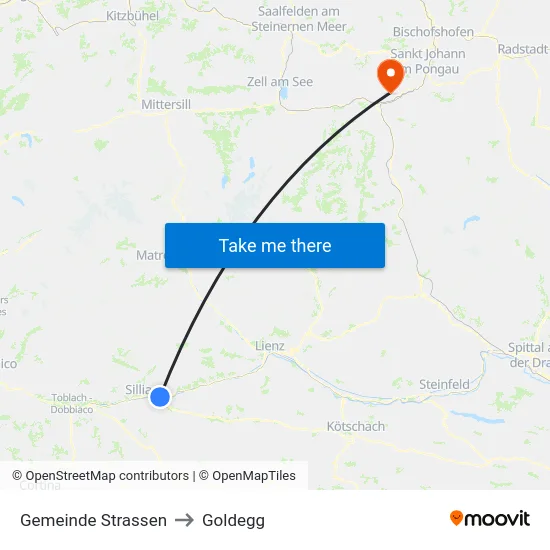 Gemeinde Strassen to Goldegg map