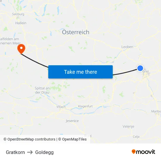Gratkorn to Goldegg map