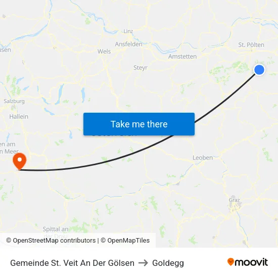 Gemeinde St. Veit An Der Gölsen to Goldegg map