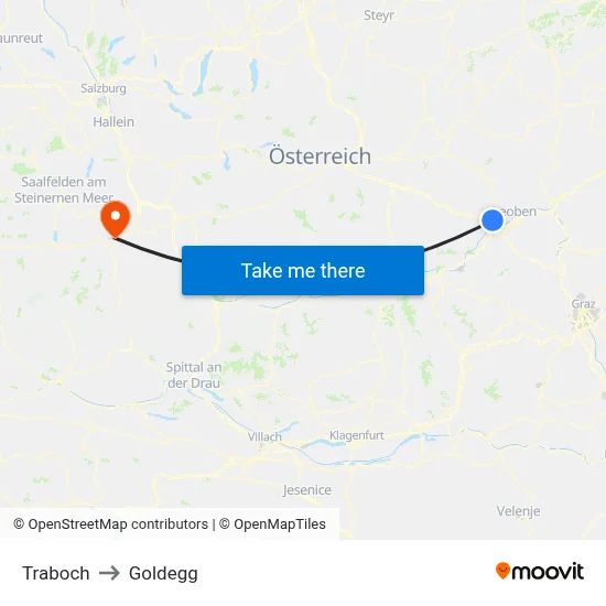 Traboch to Goldegg map
