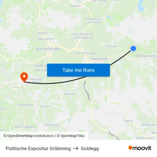 Politische Expositur Gröbming to Goldegg map