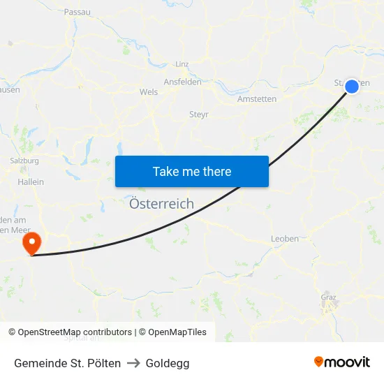 Gemeinde St. Pölten to Goldegg map