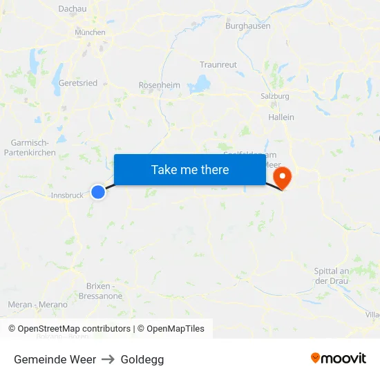 Gemeinde Weer to Goldegg map