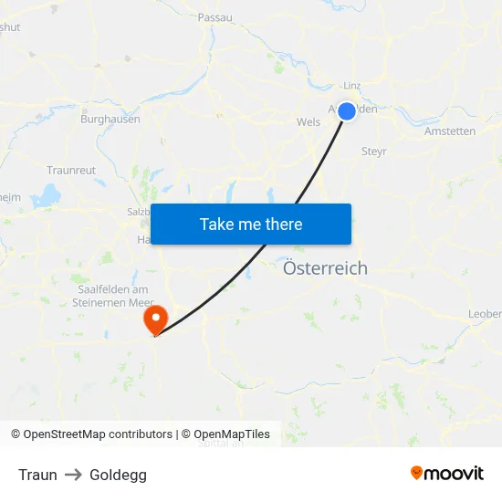 Traun to Goldegg map