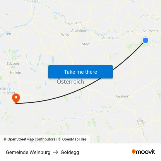 Gemeinde Weinburg to Goldegg map
