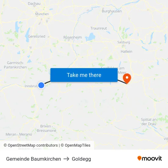 Gemeinde Baumkirchen to Goldegg map