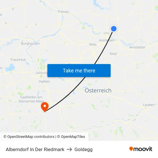 Alberndorf In Der Riedmark to Goldegg map