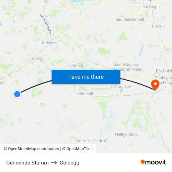 Gemeinde Stumm to Goldegg map