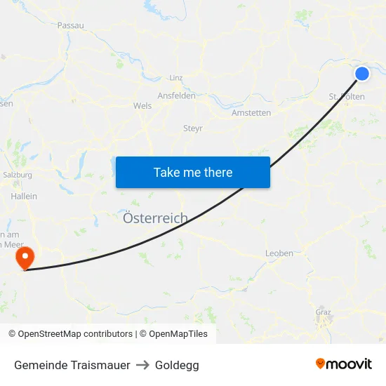 Gemeinde Traismauer to Goldegg map