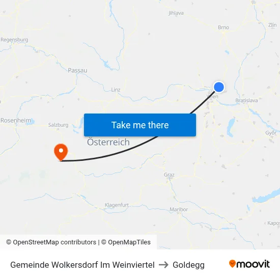 Gemeinde Wolkersdorf Im Weinviertel to Goldegg map