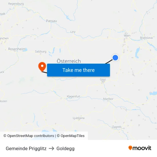 Gemeinde Prigglitz to Goldegg map