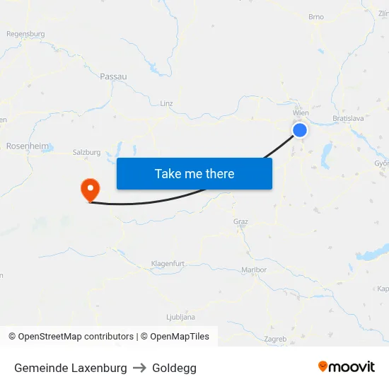 Gemeinde Laxenburg to Goldegg map