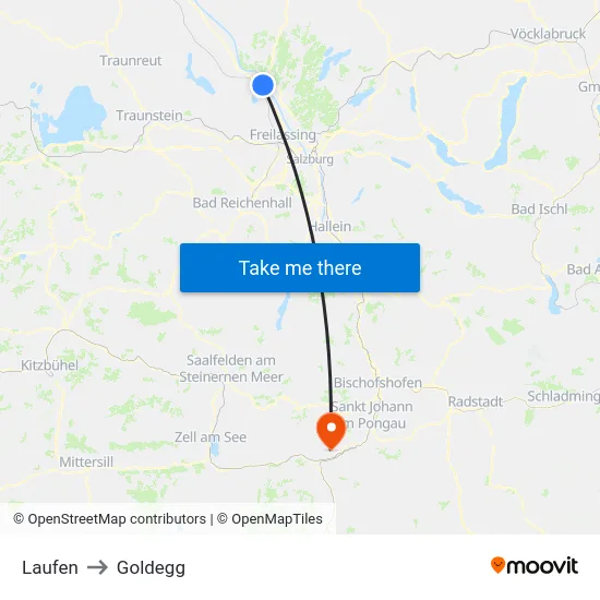 Laufen to Goldegg map
