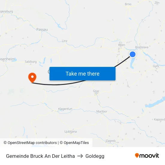 Gemeinde Bruck An Der Leitha to Goldegg map