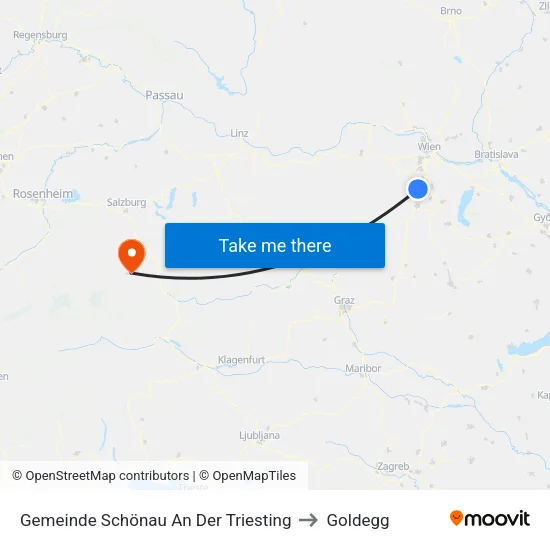Gemeinde Schönau An Der Triesting to Goldegg map