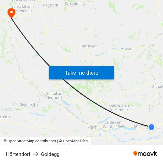 Hörtendorf to Goldegg map