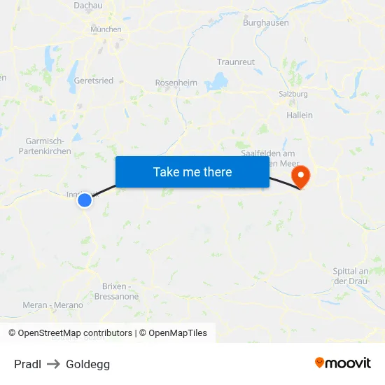 Pradl to Goldegg map