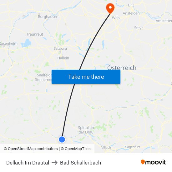 Dellach Im Drautal to Bad Schallerbach map