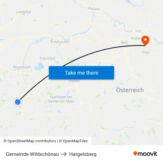 Gemeinde Wildschönau to Hargelsberg map