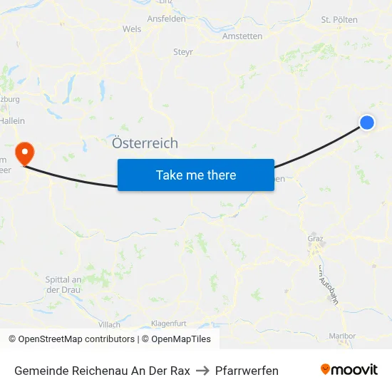 Gemeinde Reichenau An Der Rax to Pfarrwerfen map