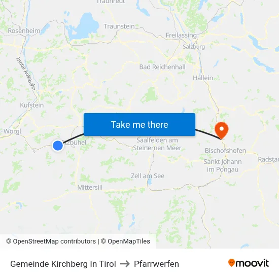 Gemeinde Kirchberg In Tirol to Pfarrwerfen map