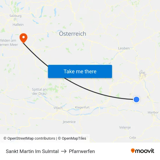 Sankt Martin Im Sulmtal to Pfarrwerfen map