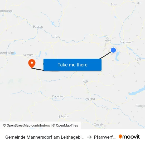 Gemeinde Mannersdorf am Leithagebirge to Pfarrwerfen map