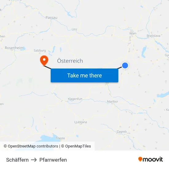 Schäffern to Pfarrwerfen map