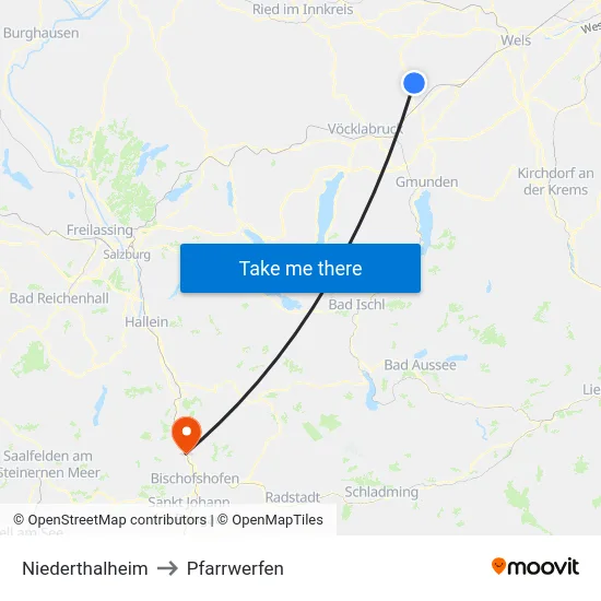 Niederthalheim to Pfarrwerfen map