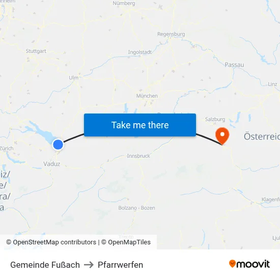 Gemeinde Fußach to Pfarrwerfen map