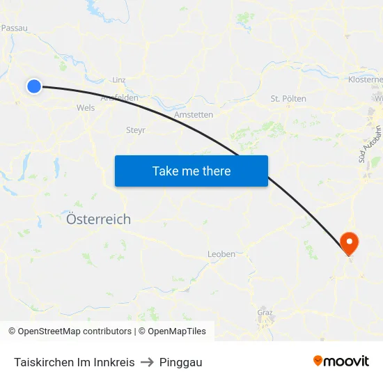 Taiskirchen Im Innkreis to Pinggau map