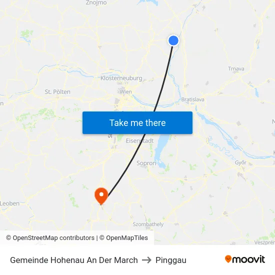 Gemeinde Hohenau An Der March to Pinggau map