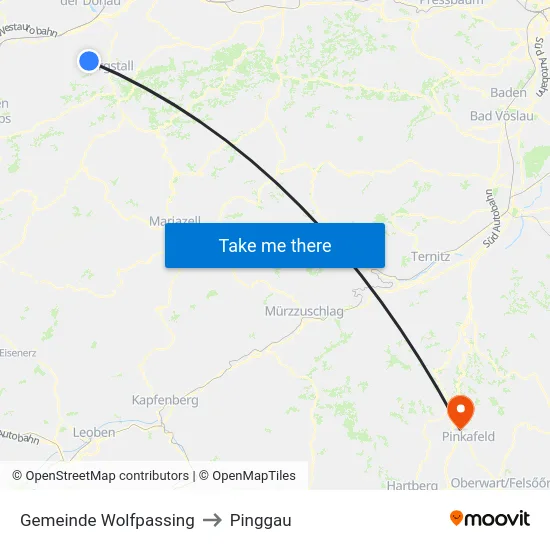 Gemeinde Wolfpassing to Pinggau map