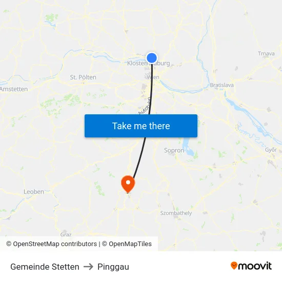 Gemeinde Stetten to Pinggau map