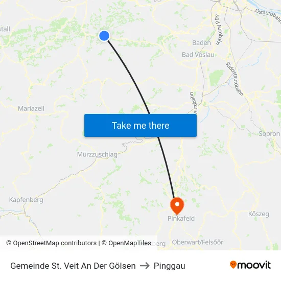 Gemeinde St. Veit An Der Gölsen to Pinggau map