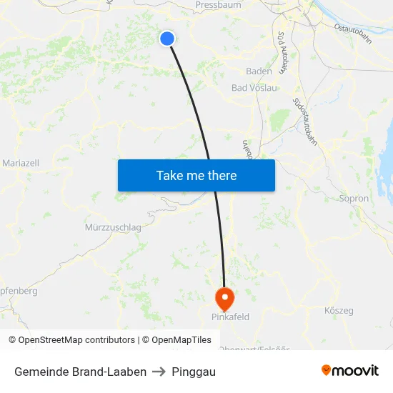 Gemeinde Brand-Laaben to Pinggau map