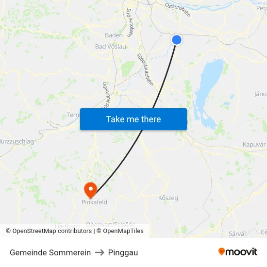 Gemeinde Sommerein to Pinggau map